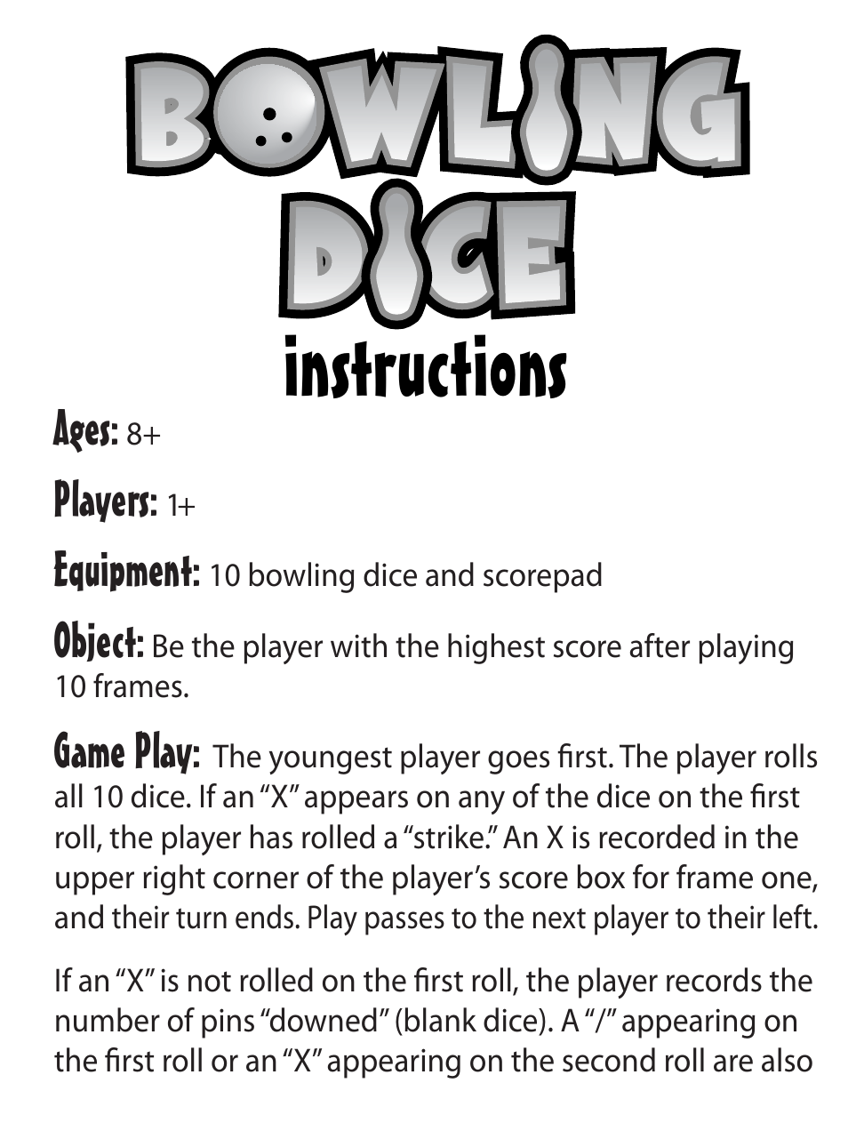 fundex-games-bowling-dice-user-manual-5-pages-also-for-2729