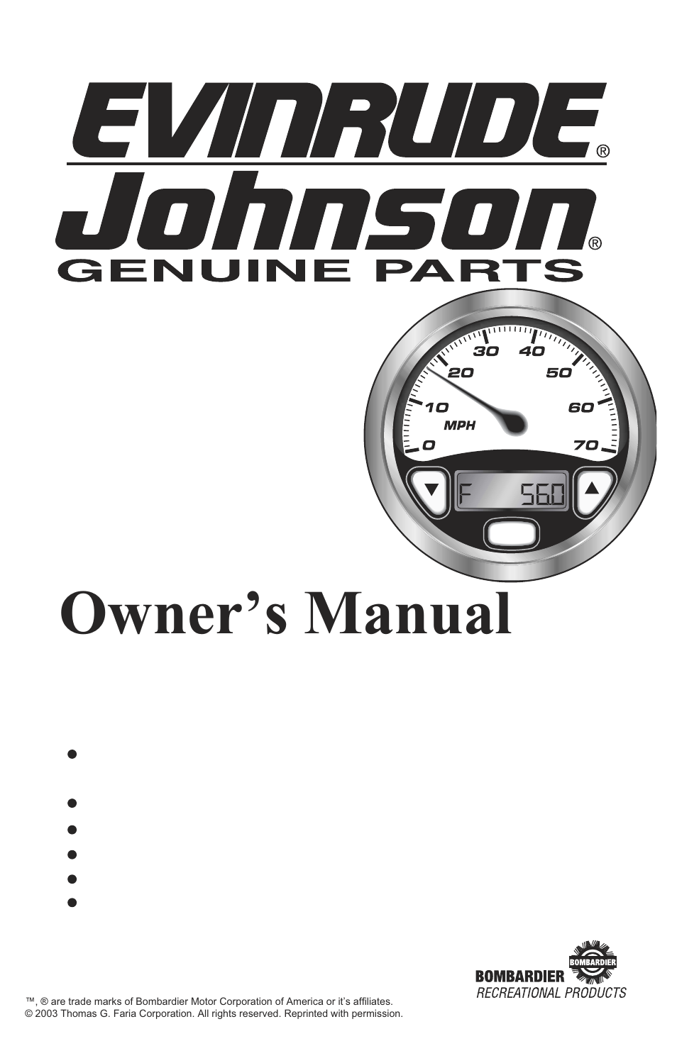 Faria Instruments Speedometer/Depth Sounder User Manual | 13 pages