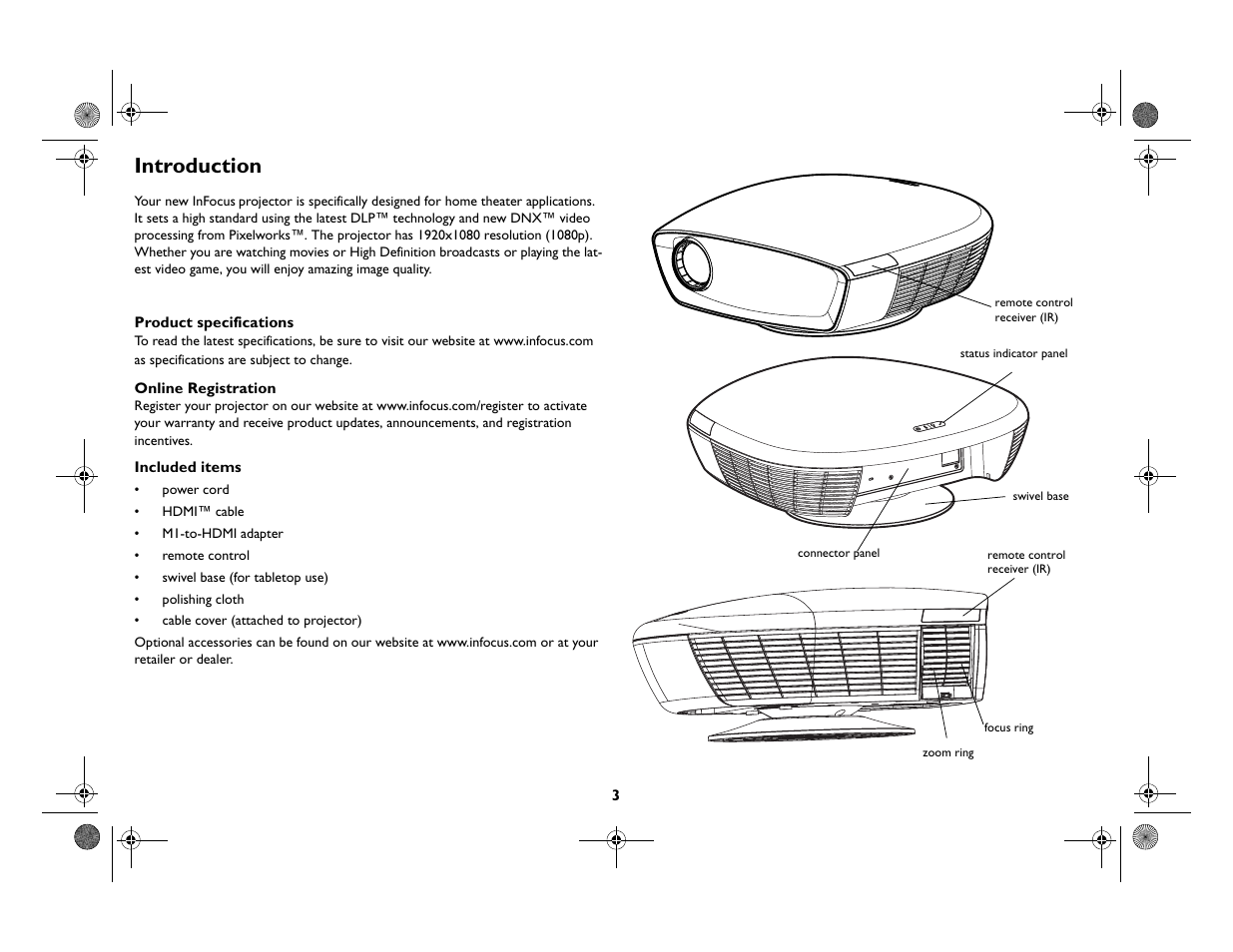 Introduction, Introduction 3 | InFocus IN82 User Manual | Page 4 / 39