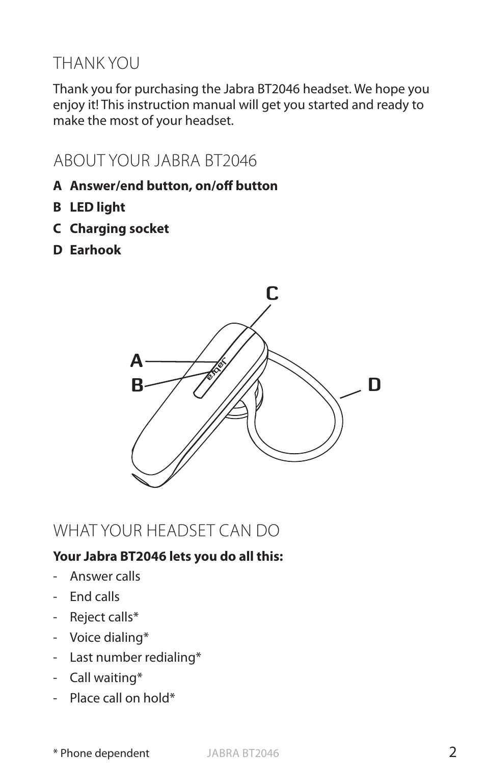 Jabra headset instruction manual