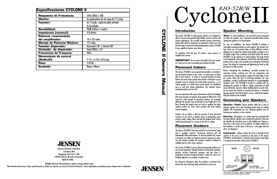 Jensen Radio Manuals Owners Manual