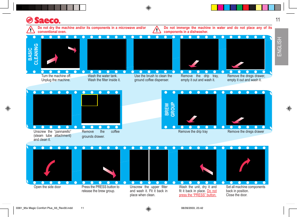 User manual for saeco majic comfort coffee machine