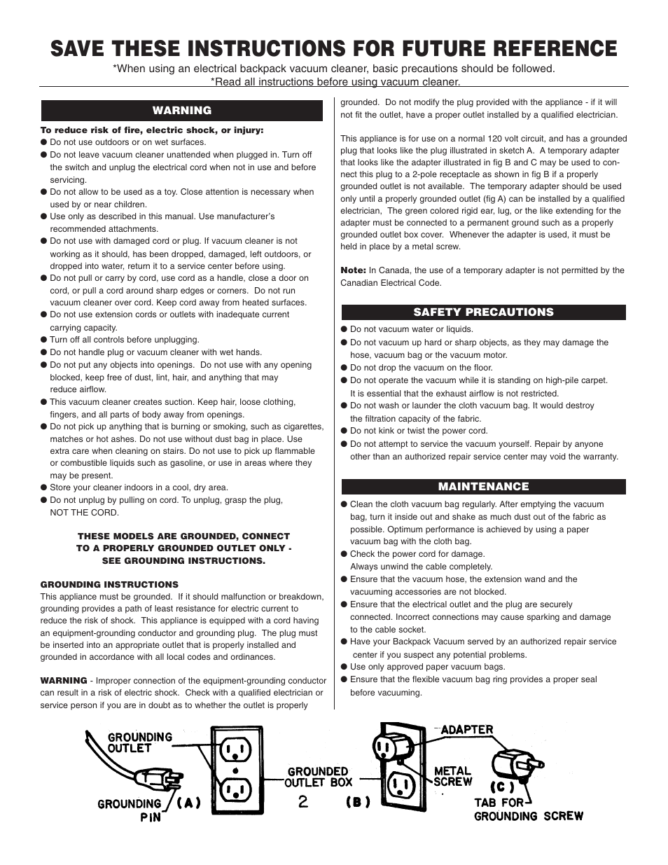 Save these instructions for future reference | Philips BP300 User