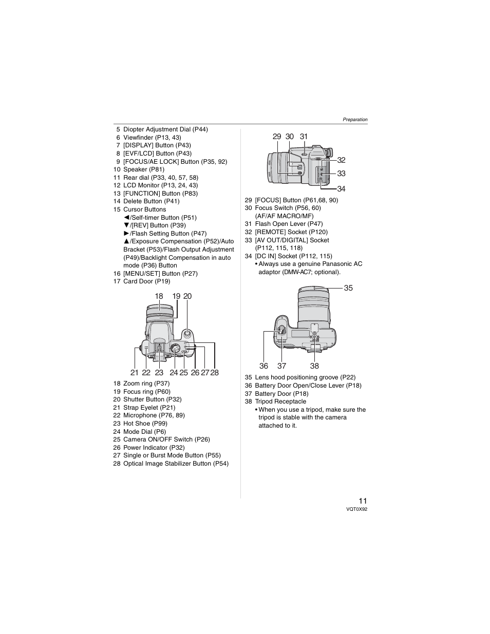 Panasonic DMC-FZ50 User Manual | Page 11 / 144