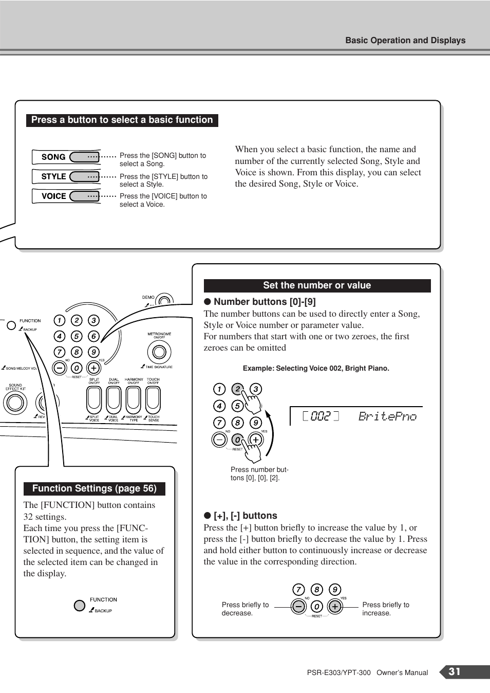 Britepno 002 | Yamaha YPT-300 User Manual | Page 31 / 84