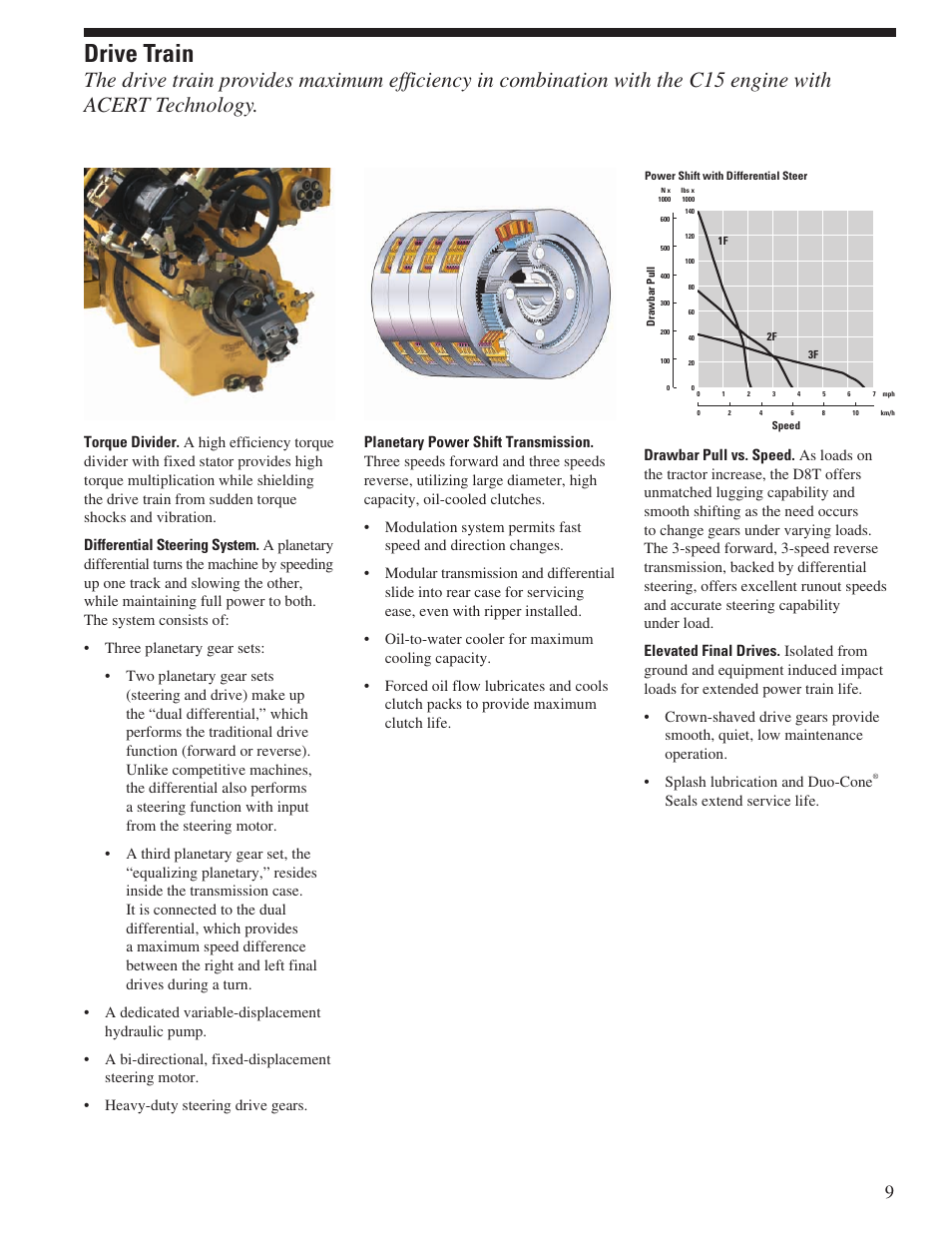 Drive train, Seals extend service life | Milton CAT D8T User Manual