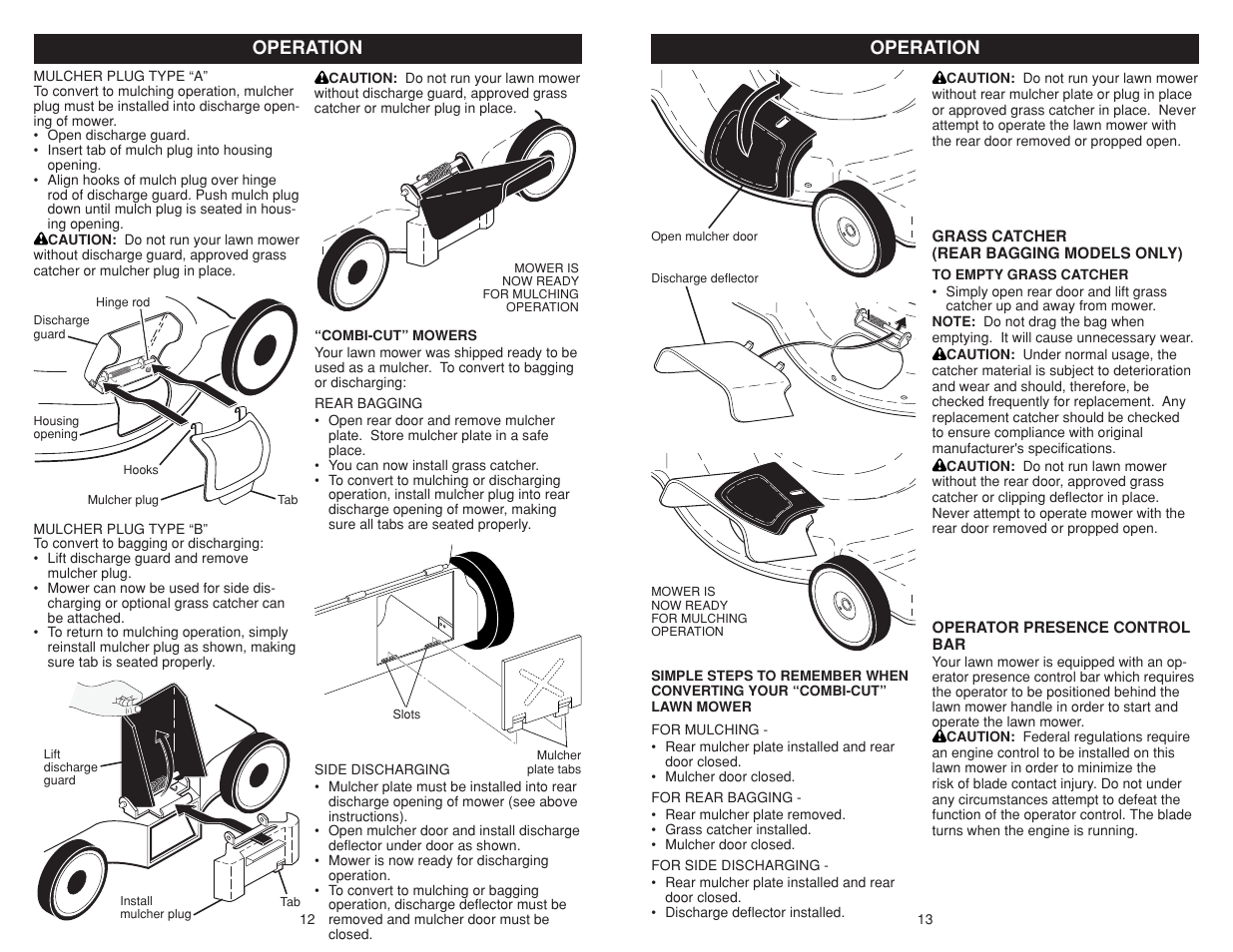 Operation | Poulan Pro PR500N21SH LAWN MOWER User Manual | Page 12 / 12