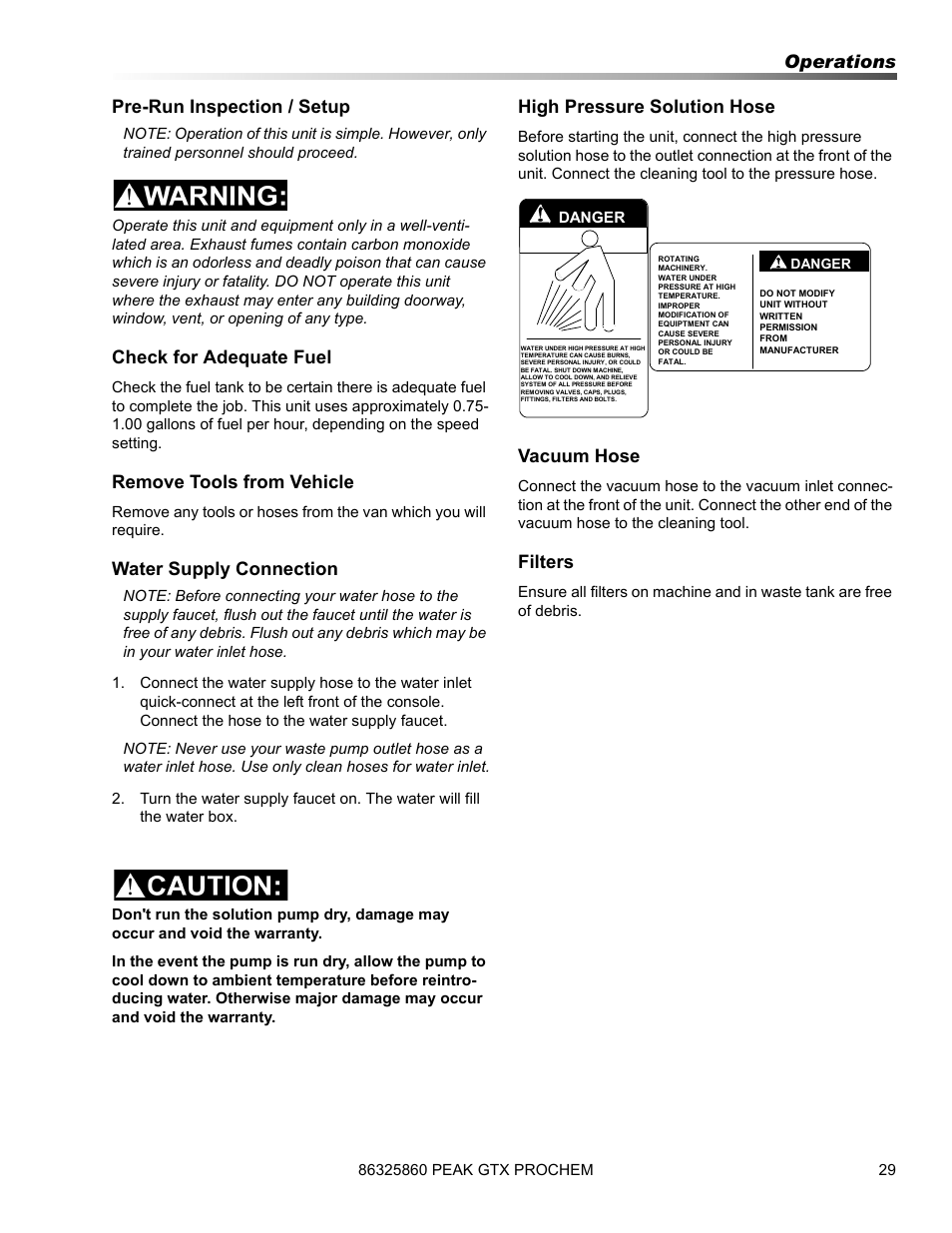 Prochem Peak GTX User Manual | Page 31 / 140