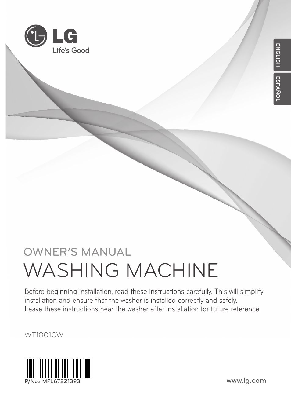 LG WT1001CW User Manual | 72 pages