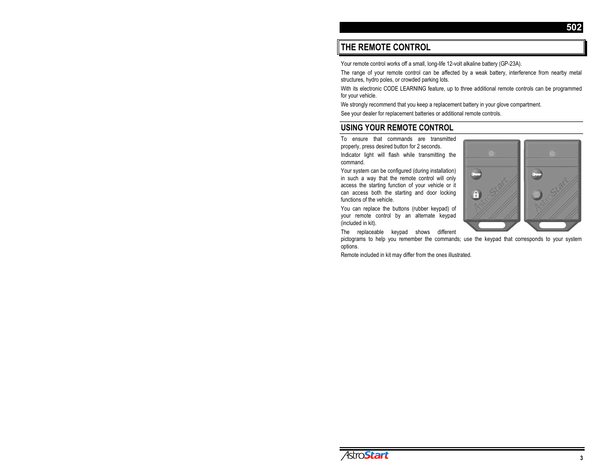 AstroStart 502 User Manual | Page 5 / 12