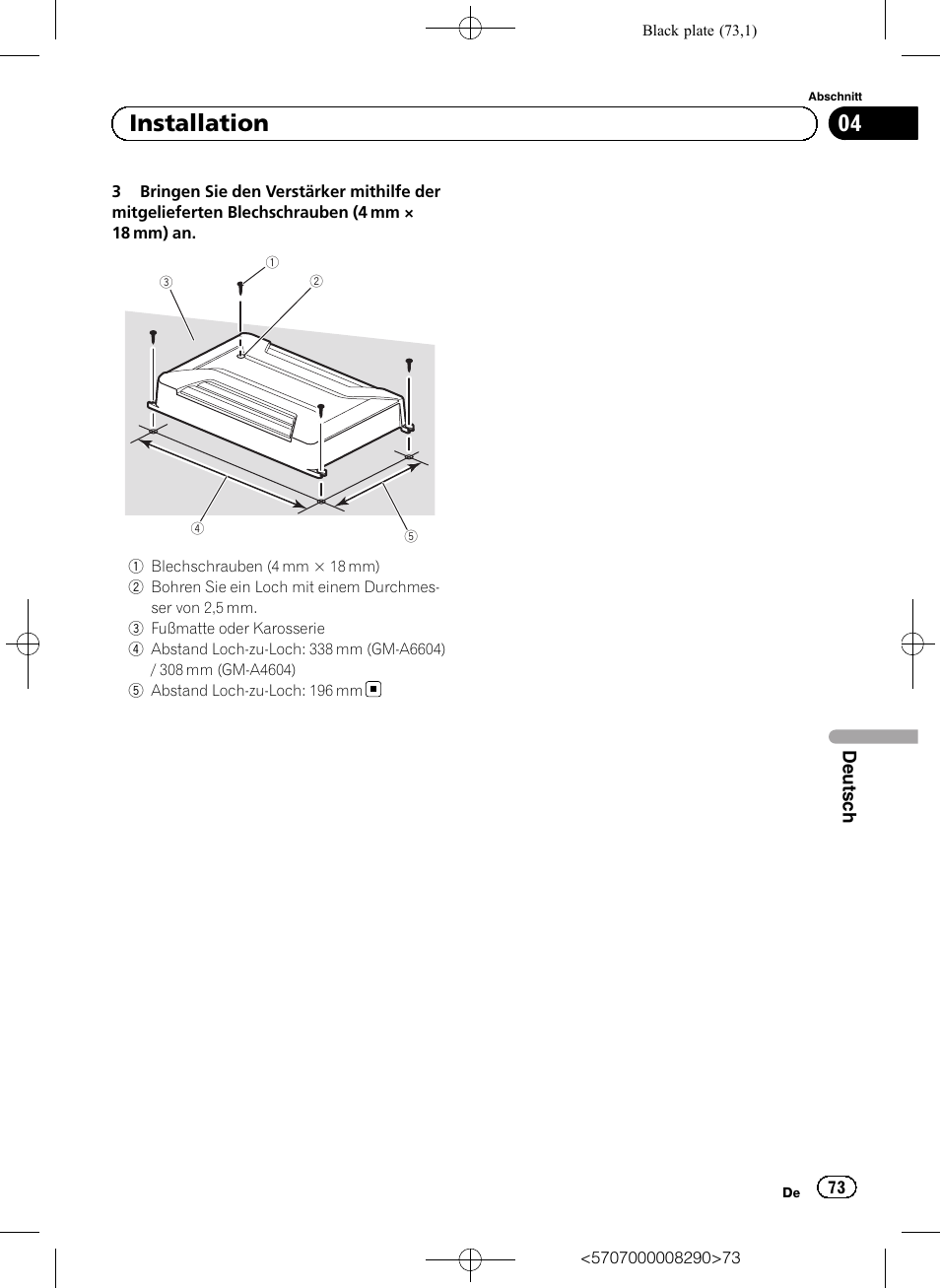 04 installation | Pioneer GM-A6604 User Manual | Page 73 / 108