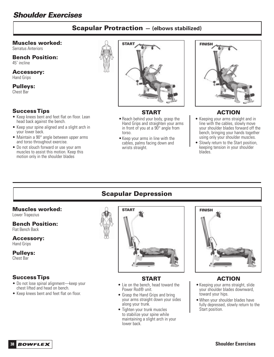Shoulder exercises, Scapular protraction, Scapular depression | Bowflex