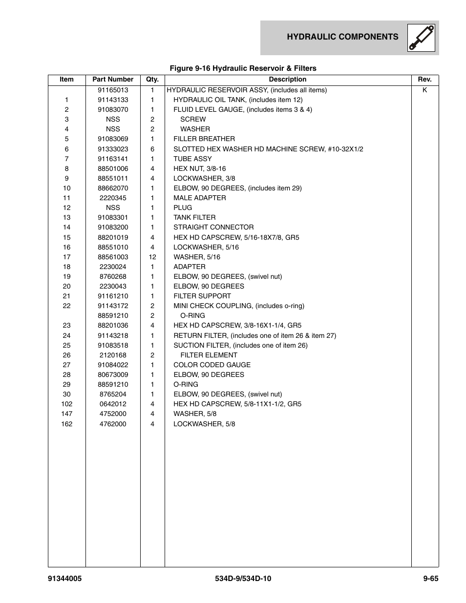 JLG 534D-10 Parts Manual User Manual | Page 553 / 842 | Also for: 534D