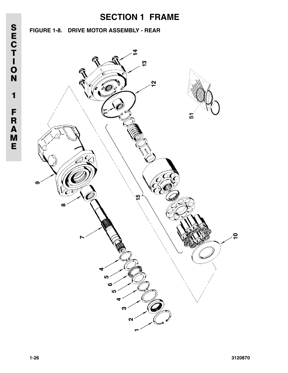 Figure 1-8. drive motor assembly - rear, Drive motor assembly - rear