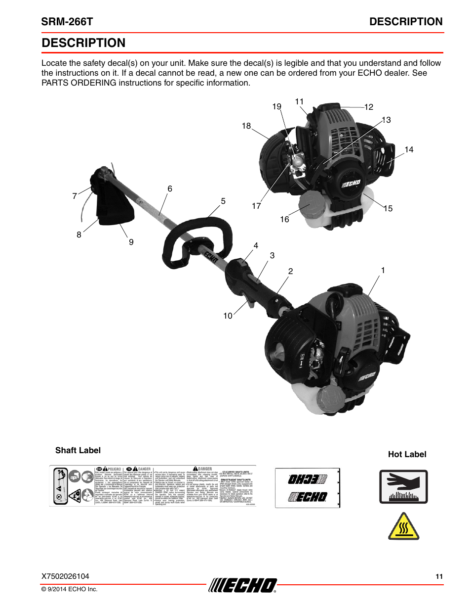 Echo Srm Owners Manual