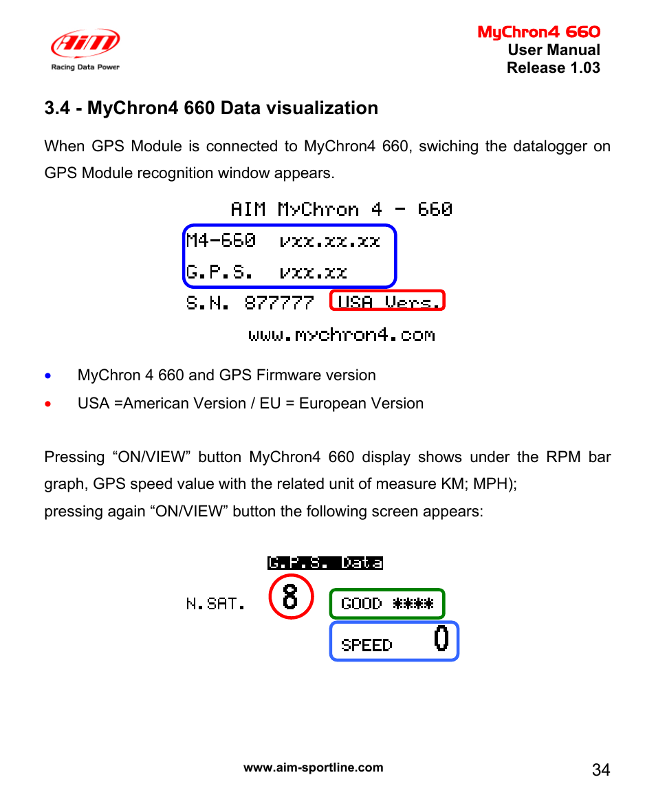 AiM MyChron4 660 User Manual | Page 35 / 87