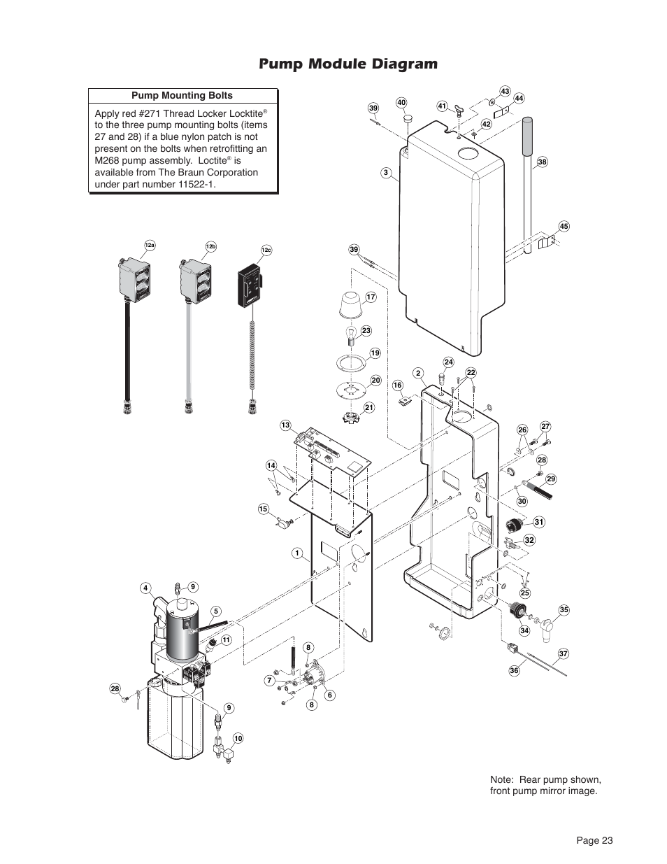 Pump module diagram | Braun MILLENNIUM A5 User Manual | Page 25 / 32