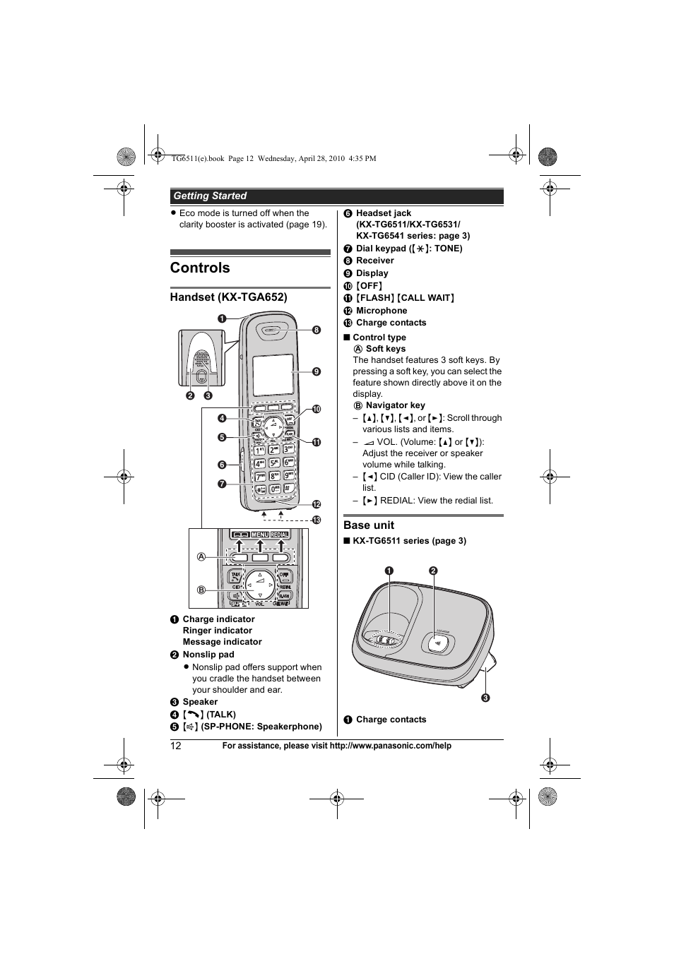 Panasonic Kx-tg 744 User Manual