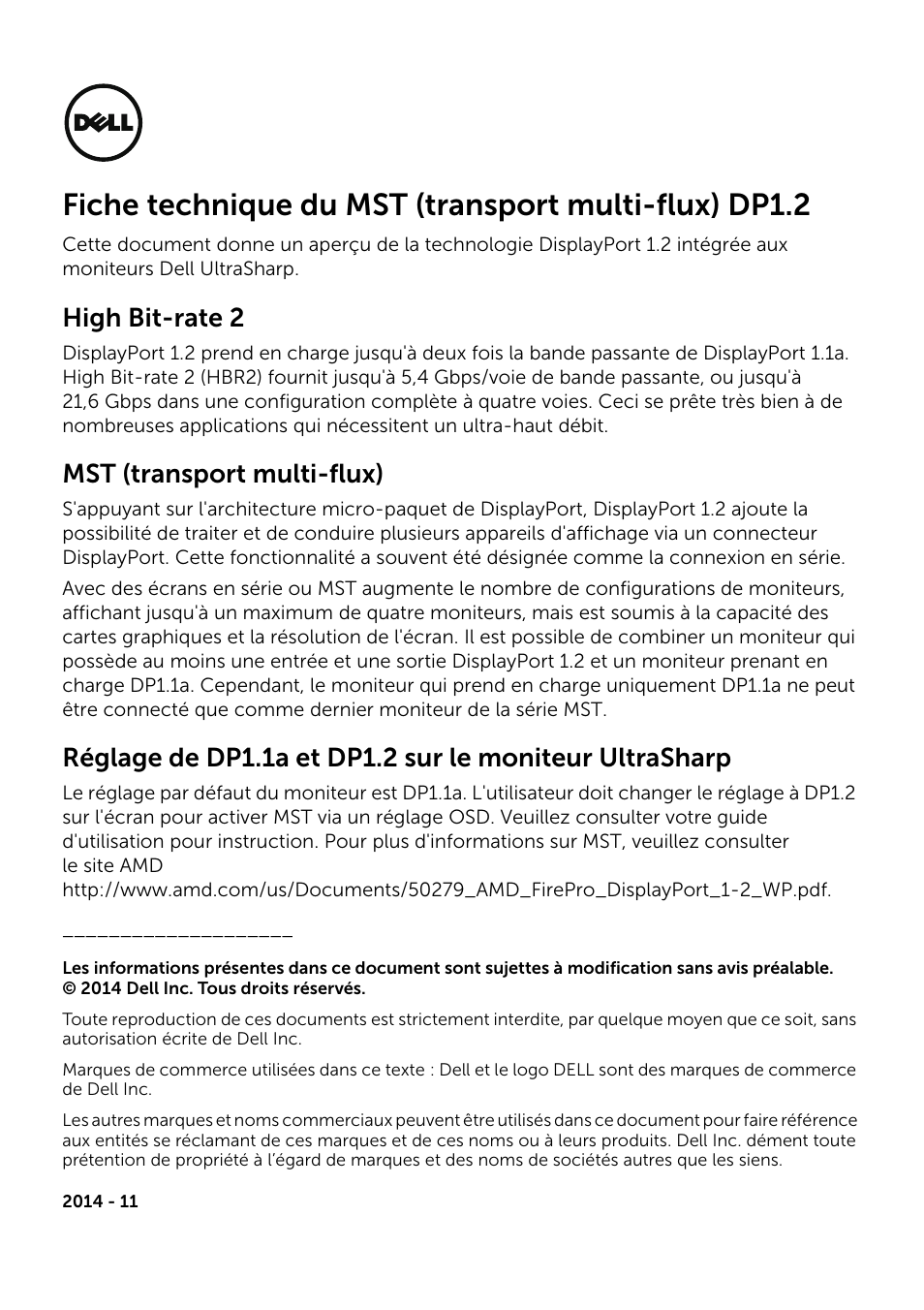 High bit-rate 2, Mst (transport multi-flux) | Dell UltraSharp 34 Curved