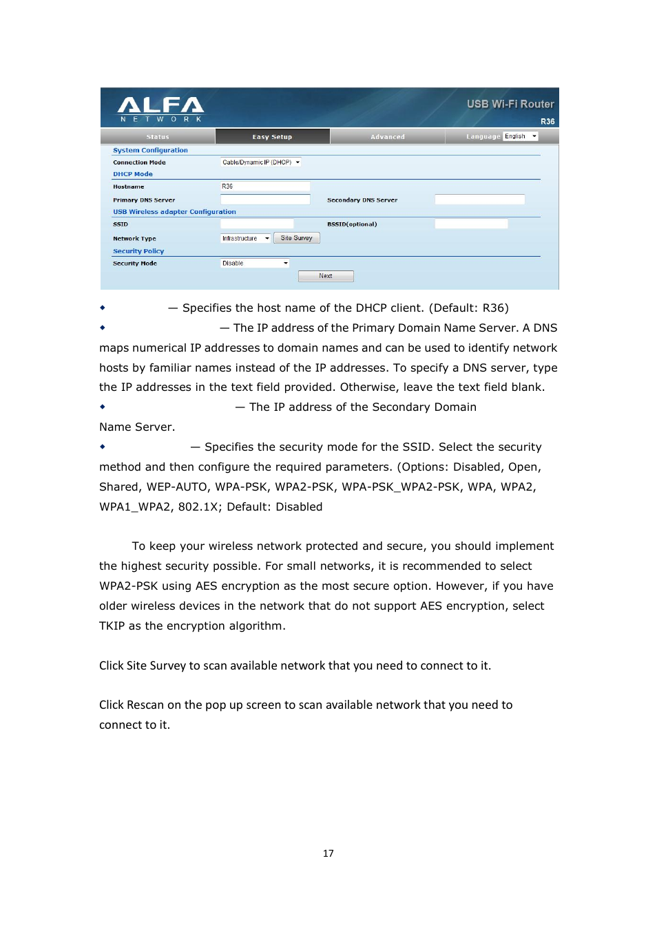 ALFA NETWORK R36 User Manual | Page 17 / 57