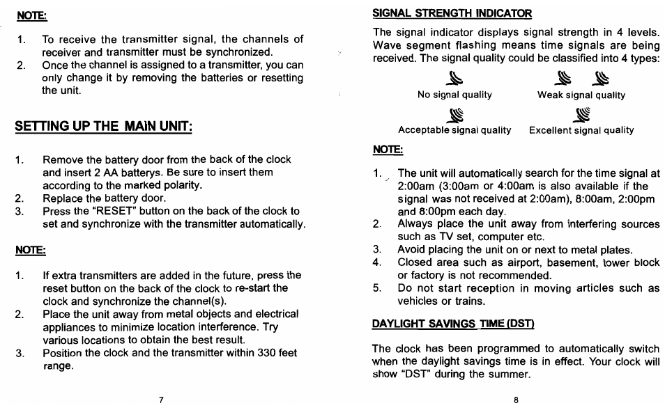 Setting up the main unit Sharp Atomic clock User Manual Page 5 / 10