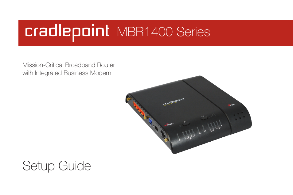 Cradlepoint MBR1400 User Manual | 20 pages