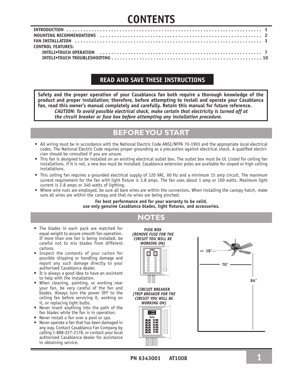 Casablanca Fan Company Victorian Ceiling Fan 63xxt User