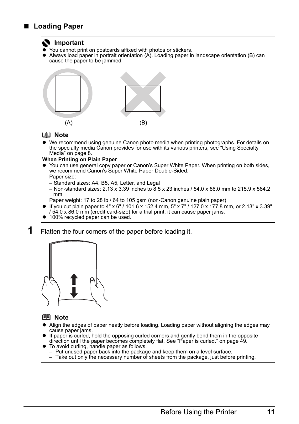 11 before using the printer loading paper | Canon PIXMA iP2600 User