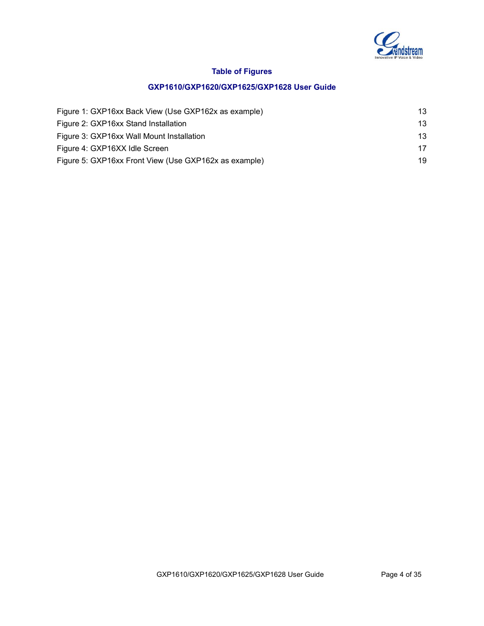 Grandstream GXP1610 User Guide User Manual | Page 5 / 38 | Also for