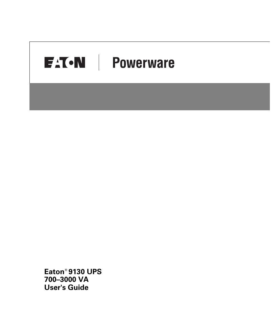 Eaton 9130 Service Manual