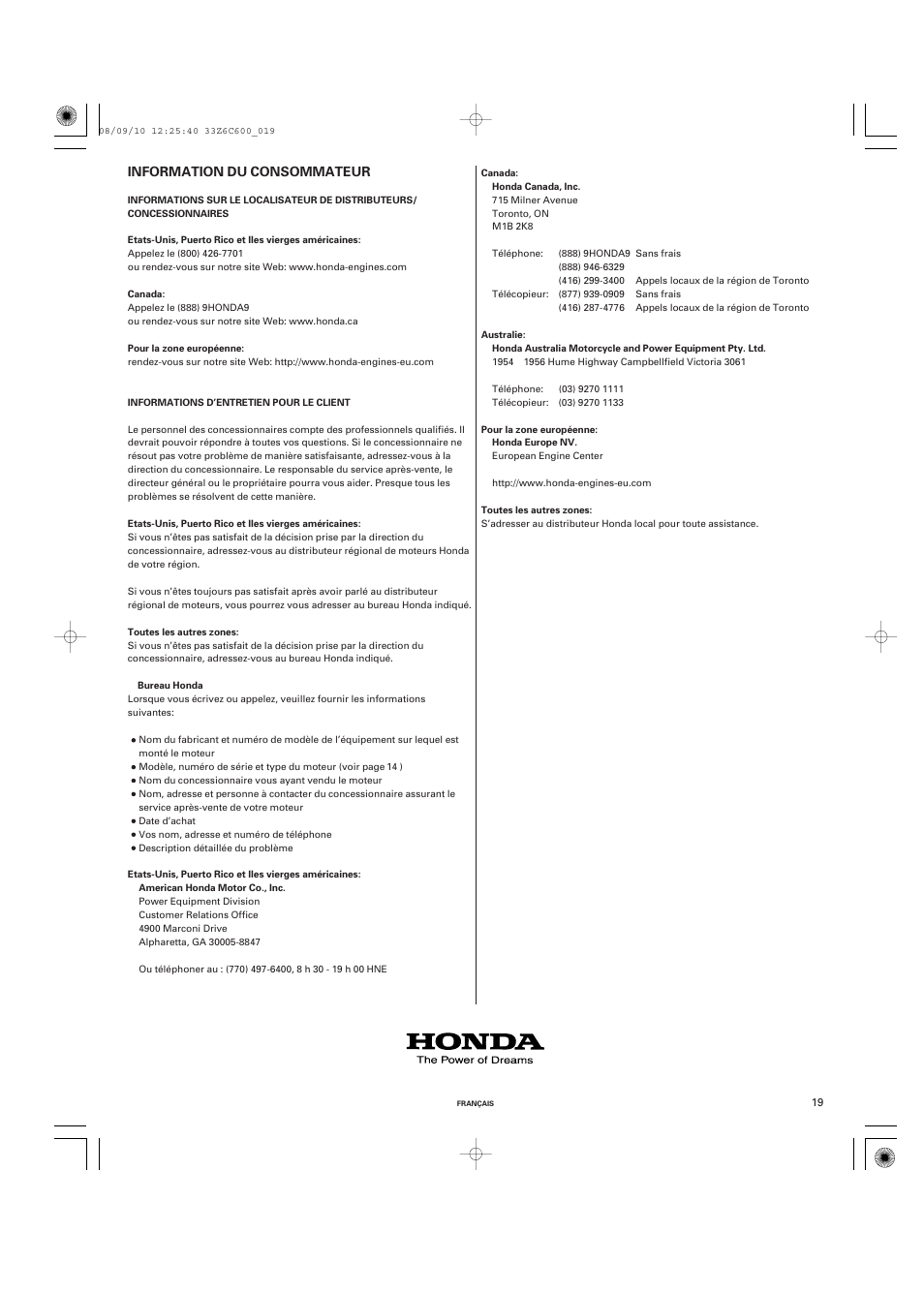 HONDA GX620 User Manual | Page 39 / 58 | Also for: GX610, GX670