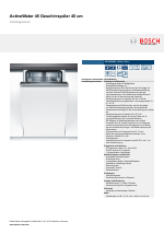 Bosch SPV50E00EU Silence Plus ActiveWater 45 Geschirrspüler 45 cm  Vollintegrierbar manuals