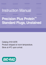 Bio-Rad Precision Plus Protein™ Standard Plugs User Manual | 16 pages |  Also for: Precision Plus Protein™ Unstained Standards