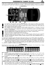 Behringer Chromatic Tuner TU100 User Manual | 2 pages