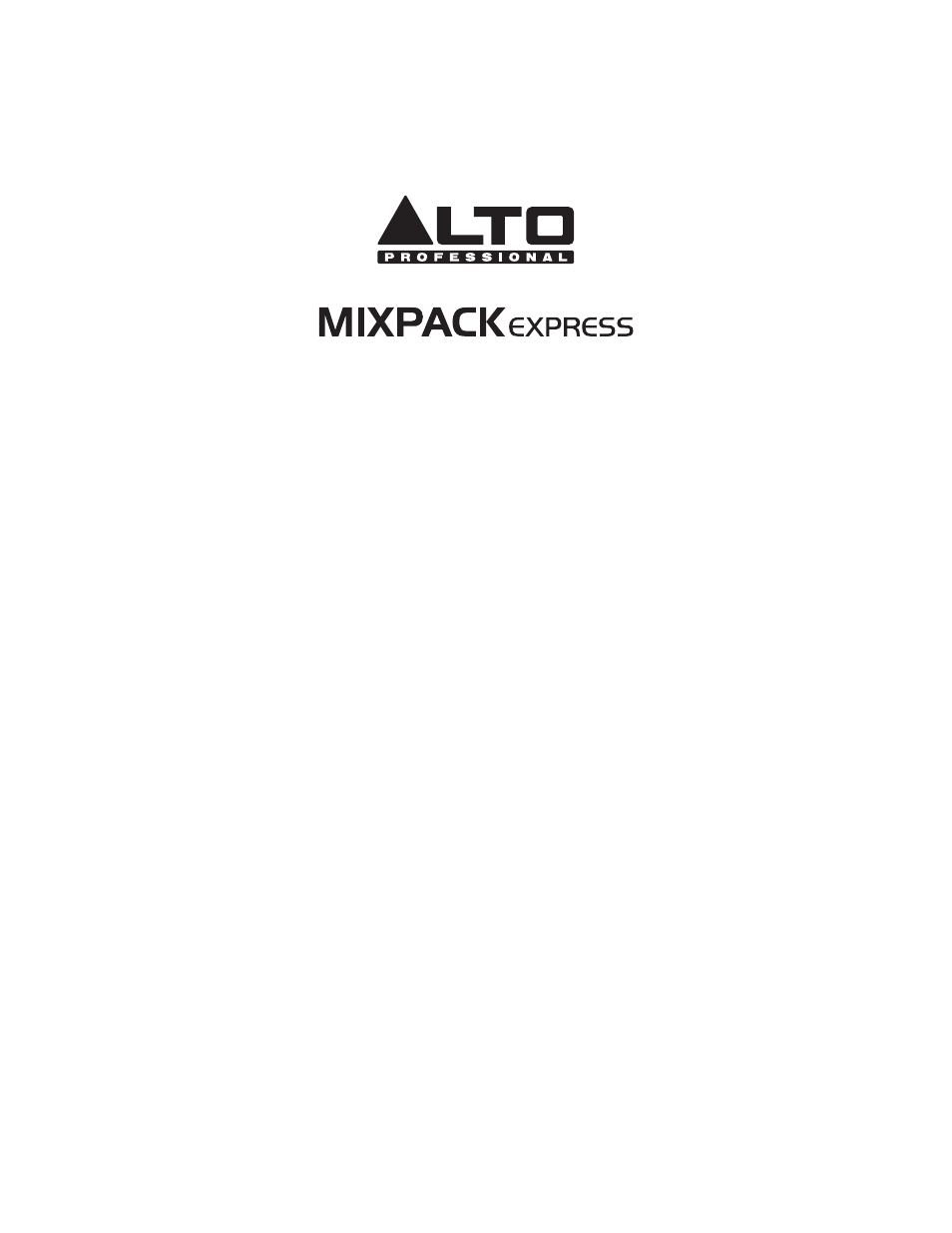 Alto Professional MIXPACK Express User Manual | 20 pages