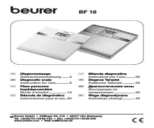 Beurer BF 18 manuals