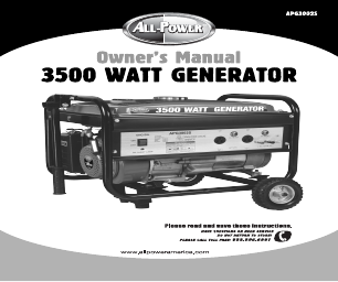 All Power 3500 Watt Generator manuals