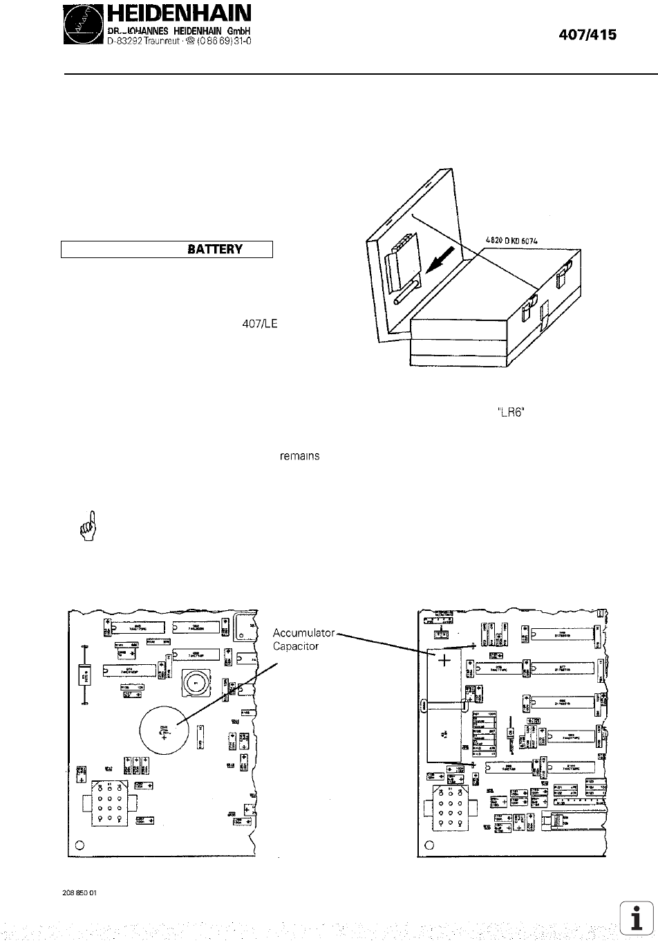 Buffer battery, 7 buffer battery | HEIDENHAIN TNC 407 (243 020) Service  Manual User Manual | Page 49 / 195