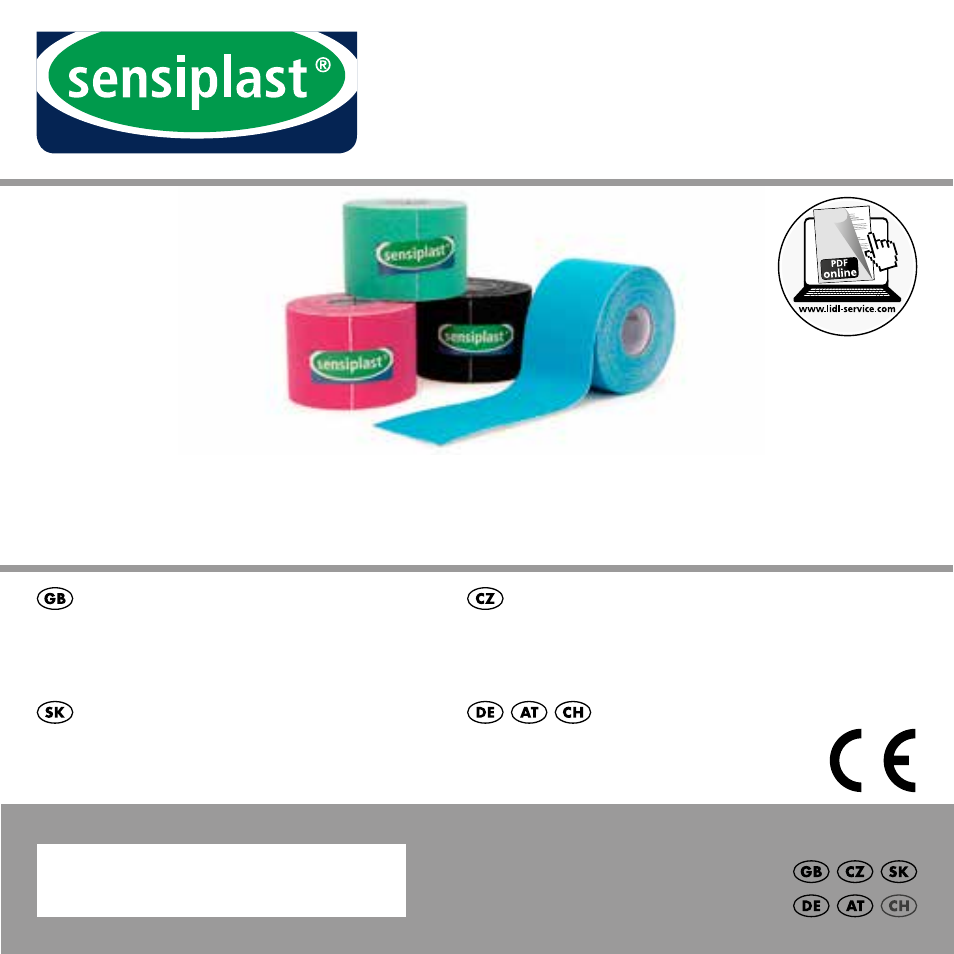 Sensiplast KINESIOLOGY TAPE User Manual | 36 pages