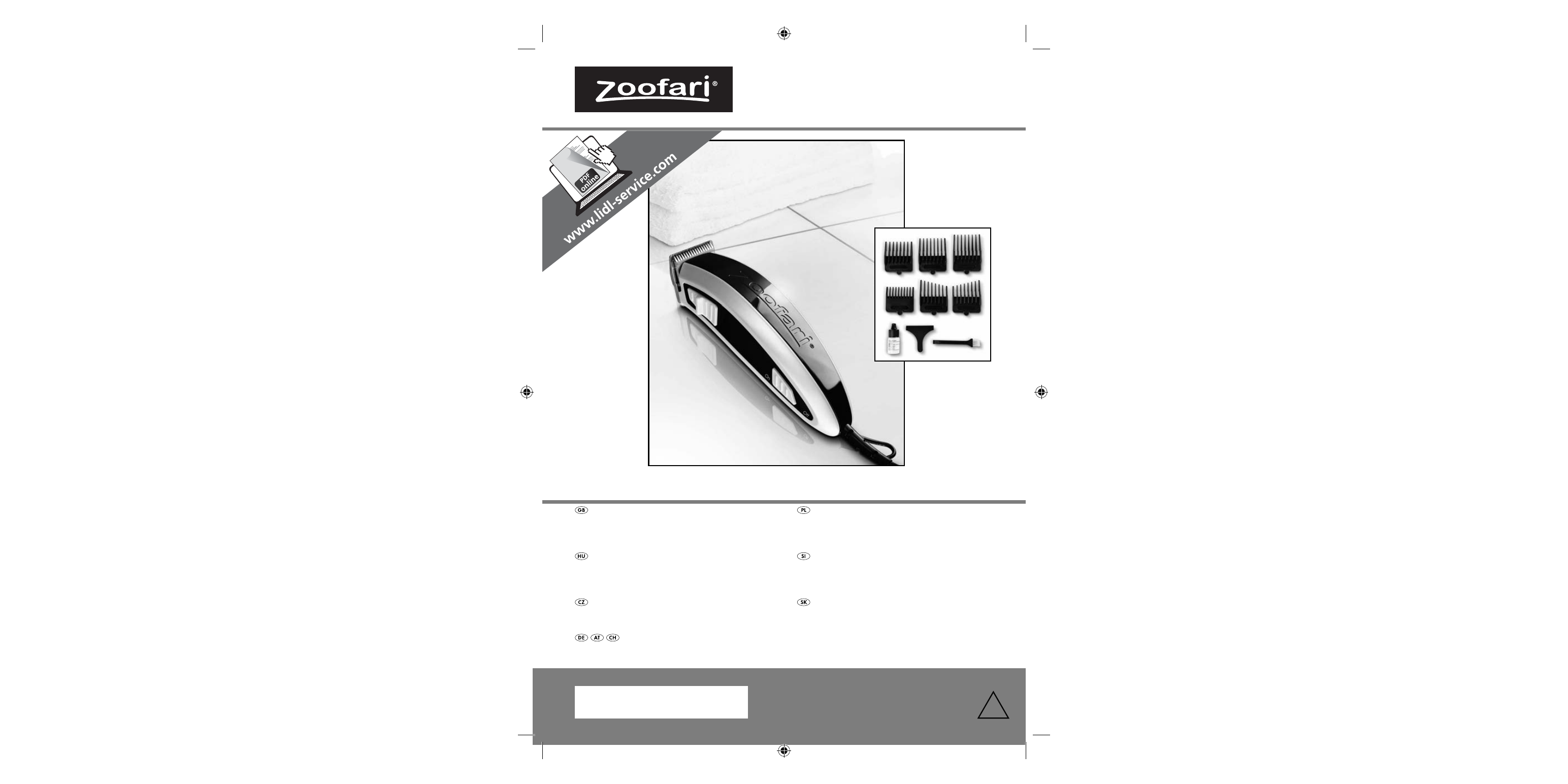 Zoofari Animal Hair Trimmer ZTSD 36 A1 User Manual | 61 pages | Also for:  Animal Clippers ZTS 10 B1