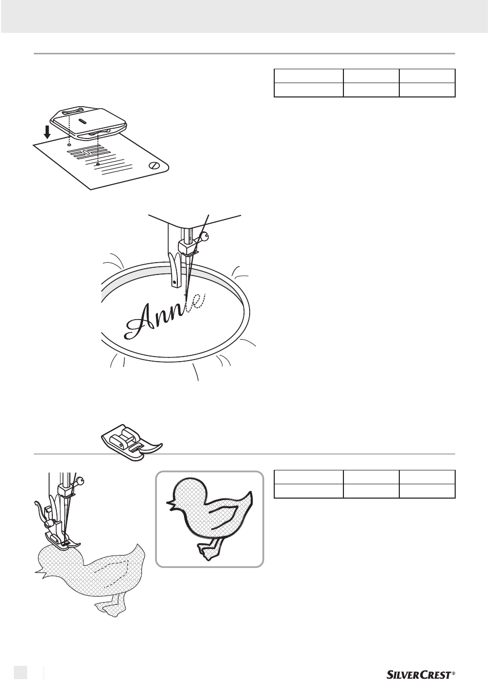 Aufnähen, Stickereien mit stickrahmen, Grundlagen des nähens | Silvercrest  SNMD 33 A1 User Manual | Page 66 / 94