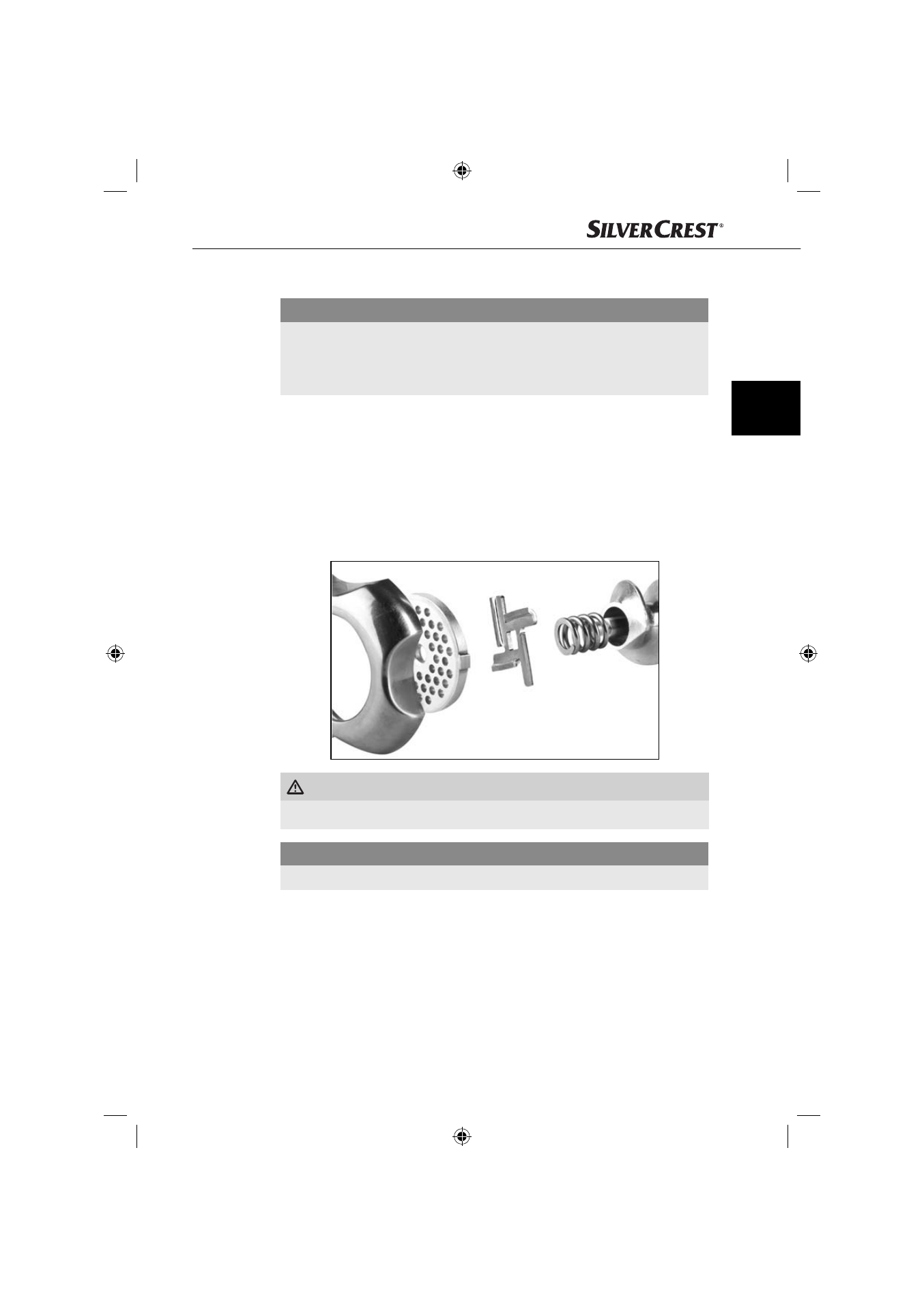 Összeszerelés/szétszerelés, A húsdaráló összeszerelése | Silvercrest SFW  350 C1 User Manual | Page 40 / 116