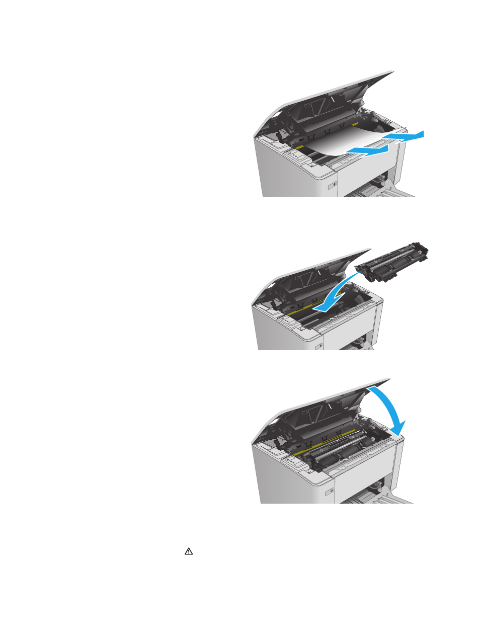 Clear paper jams in the toner-cartridge area | HP LaserJet Ultra M106w User  Manual | Page 92 / 110
