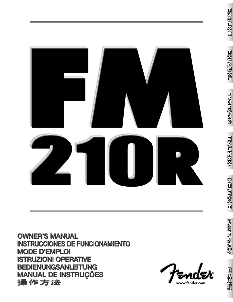 Fender FM 210R User Manual | 20 pages