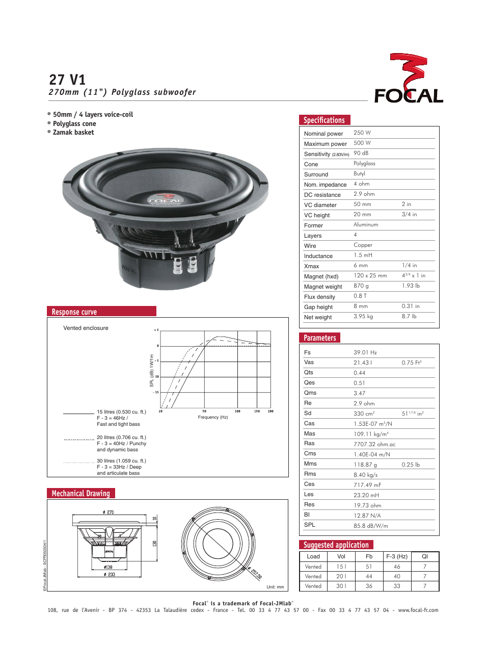 Focal BombA 27 V1 User Manual | 1 page