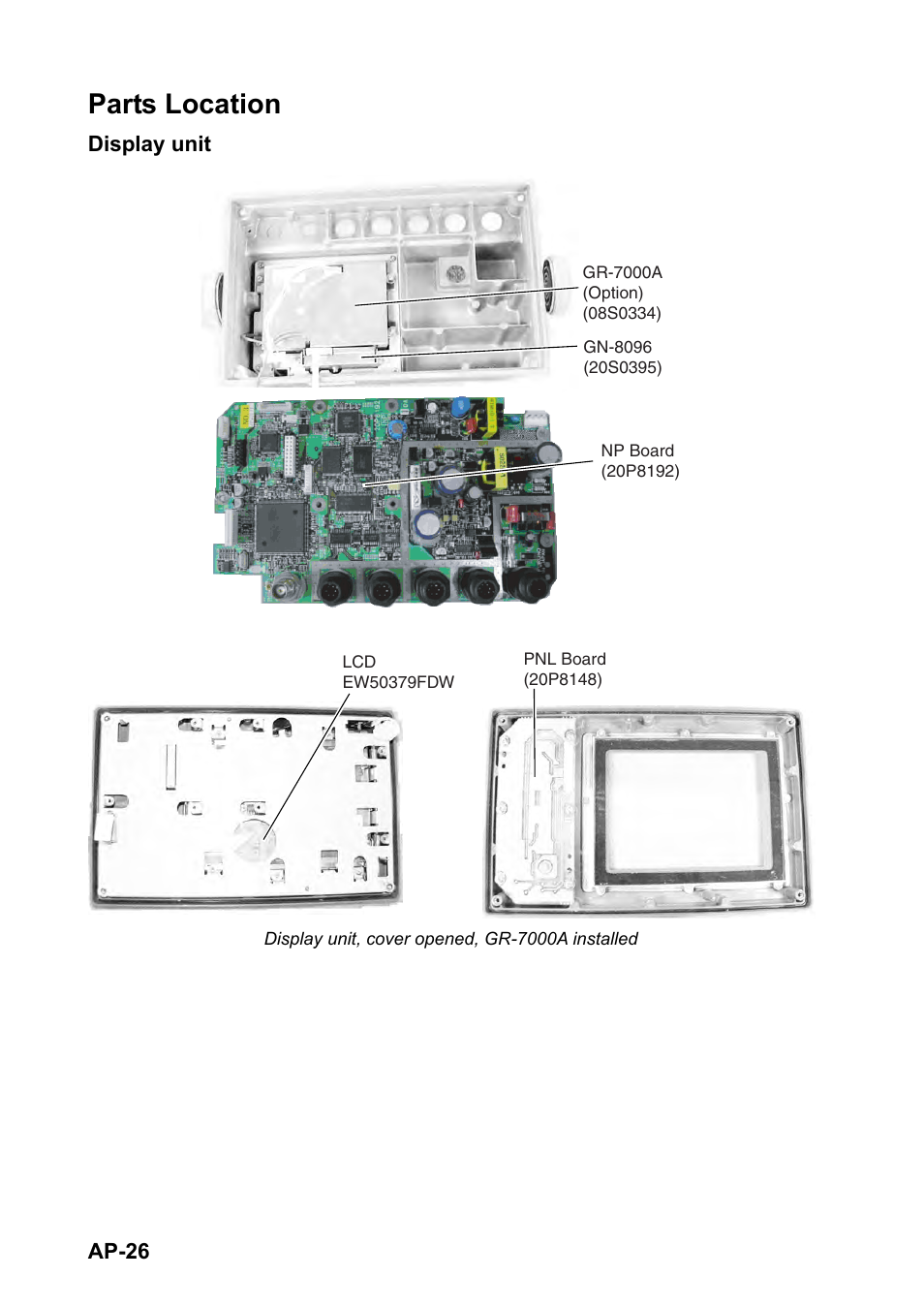 Parts location | Furuno GPS NAVIGATOR GP-150 User Manual | Page 94 / 103