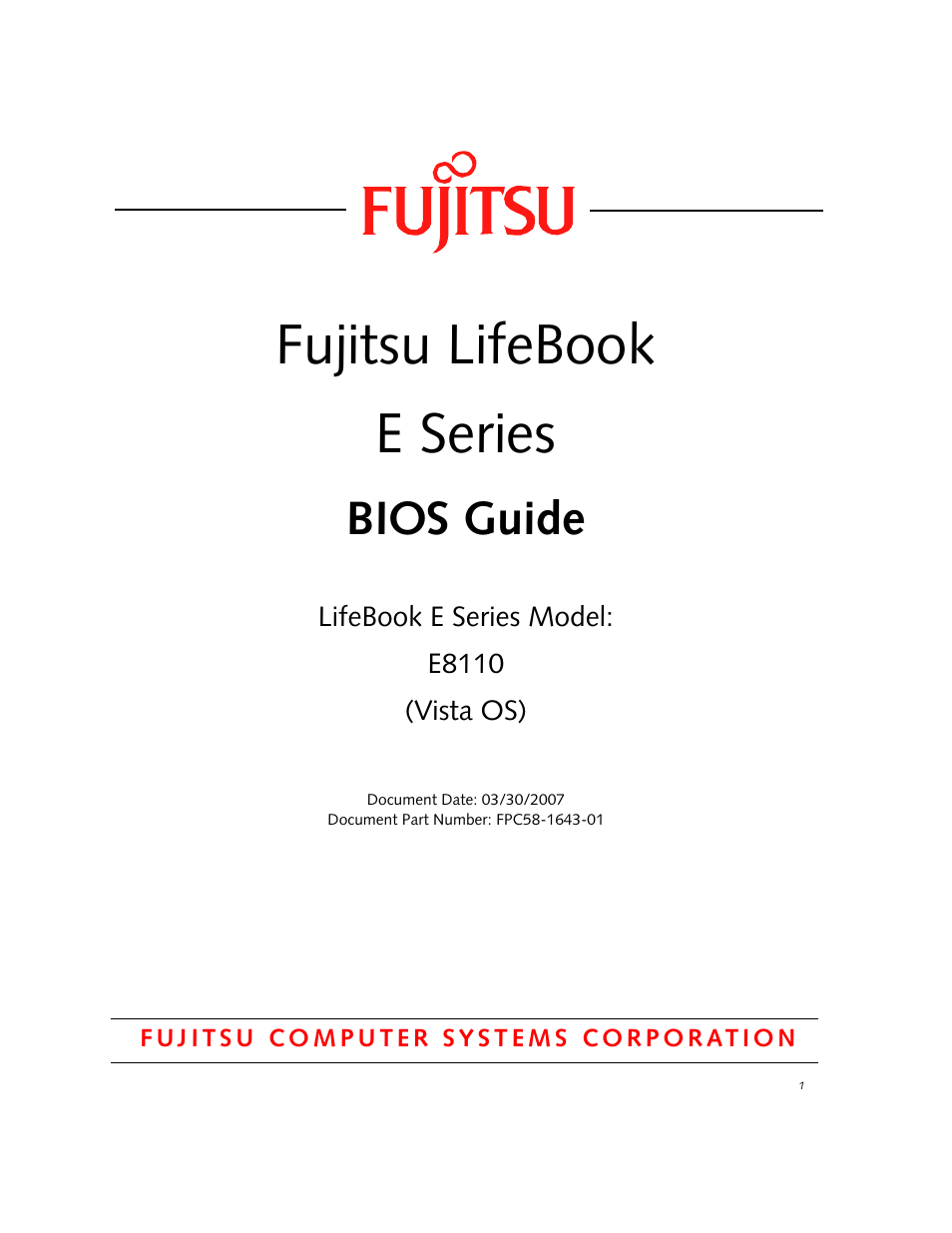 Fujitsu Siemens Computers LifeBook E Series E8110 User Manual | 29 pages