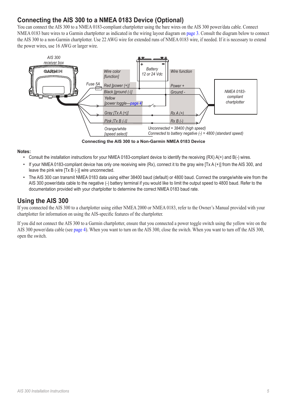 Using the ais 300 | Garmin 190-01178-00 User Manual | Page 5 / 8 | Original  mode