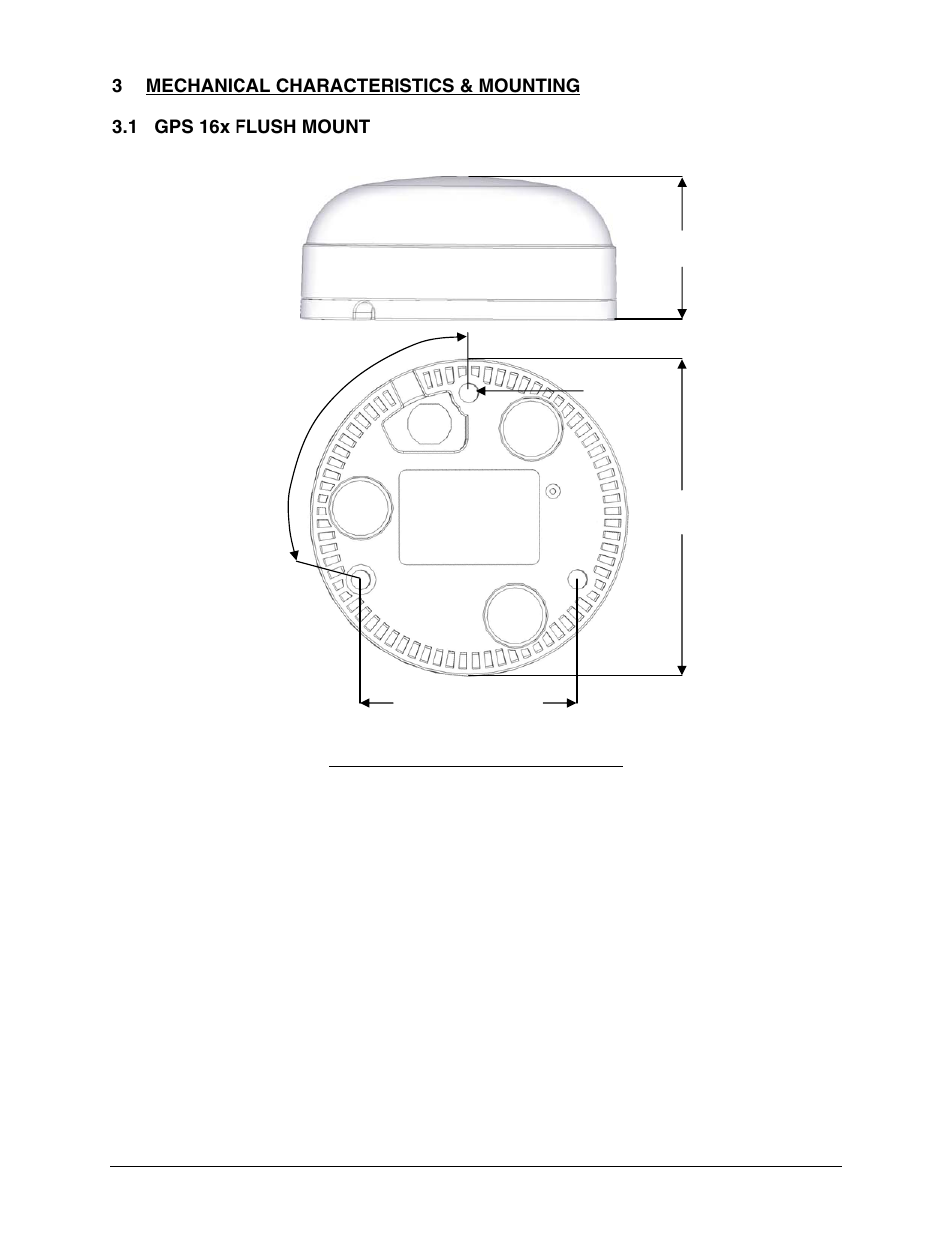3 mechanical characteristics & mounting, Gps 16x flush mount, Figure 4: gps  16x flush mount dimensions | Garmin GPS 16x User Manual | Page 13 / 36