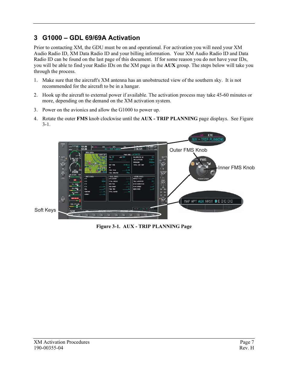 G1000 – gdl 69/69a activation | Garmin XM GDL 69 User Manual | Page 13 / 38  | Original mode